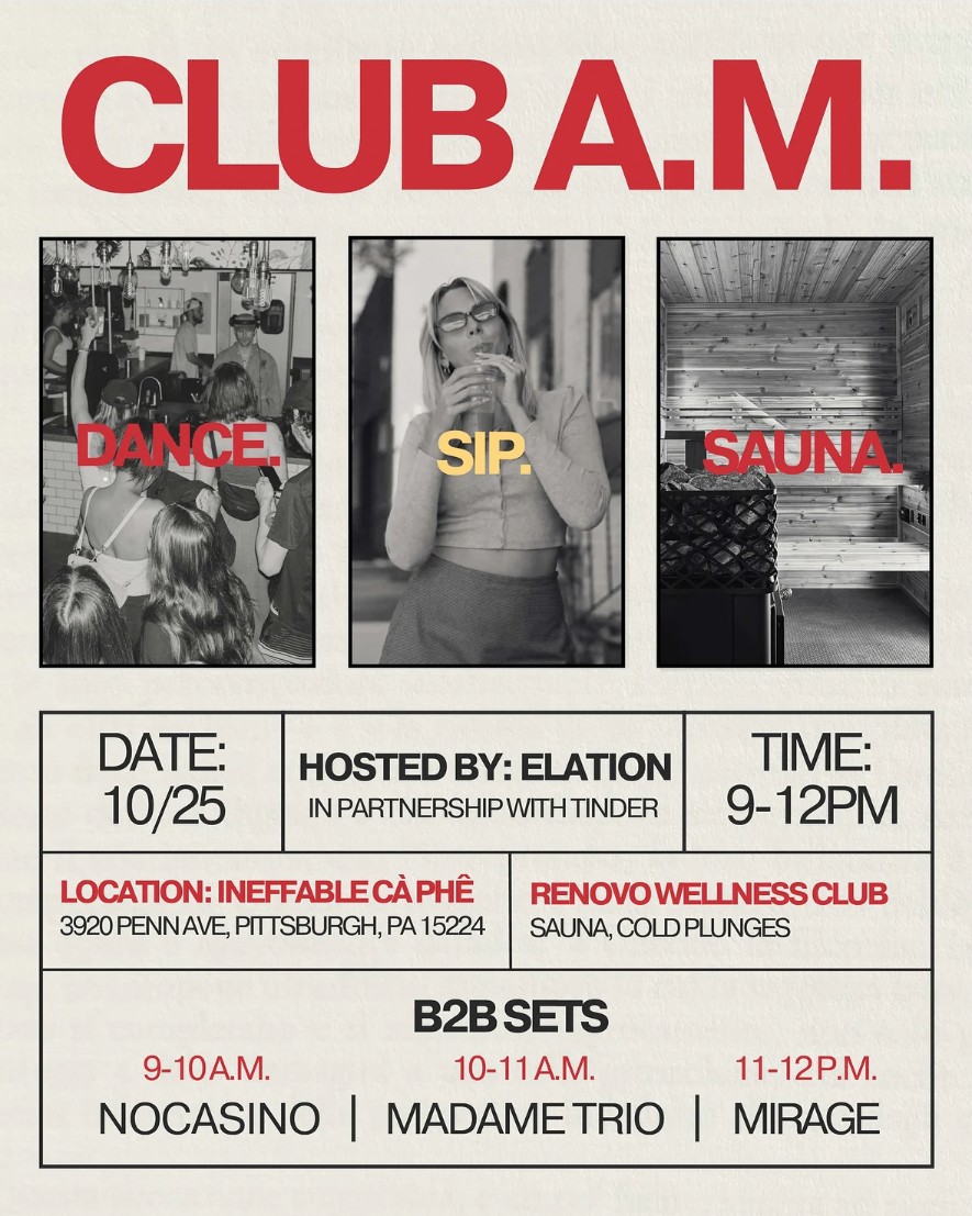 Club A.M. — Dance. Sip. Sauna.